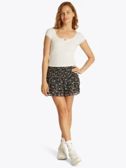TJW SLIM SH POINTELLE SS TEE EXT ecru