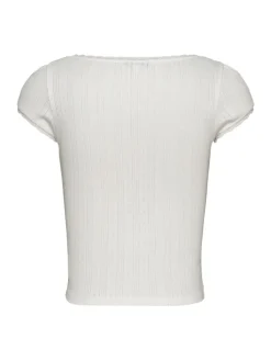 TJW SLIM SH POINTELLE SS TEE EXT ecru