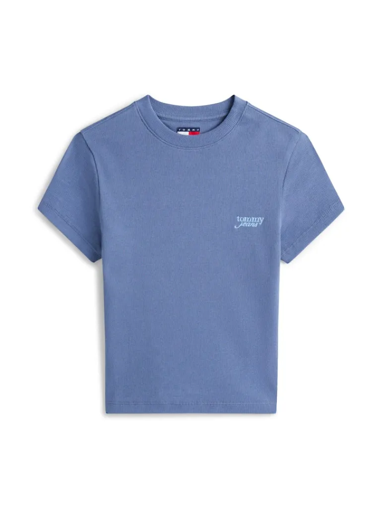 TJW SLIM SH SCRIPT TEE blue moment