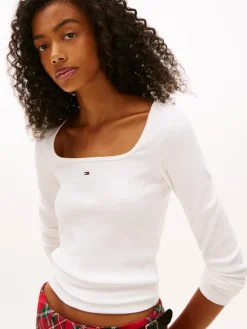 TJW SLIM SOFT RIB LS TEE ecru