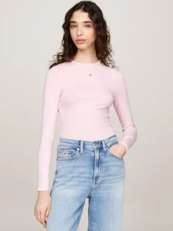 TJW SLIM STRIPE ESSENTIAL RIB LS ballet pink - stripe