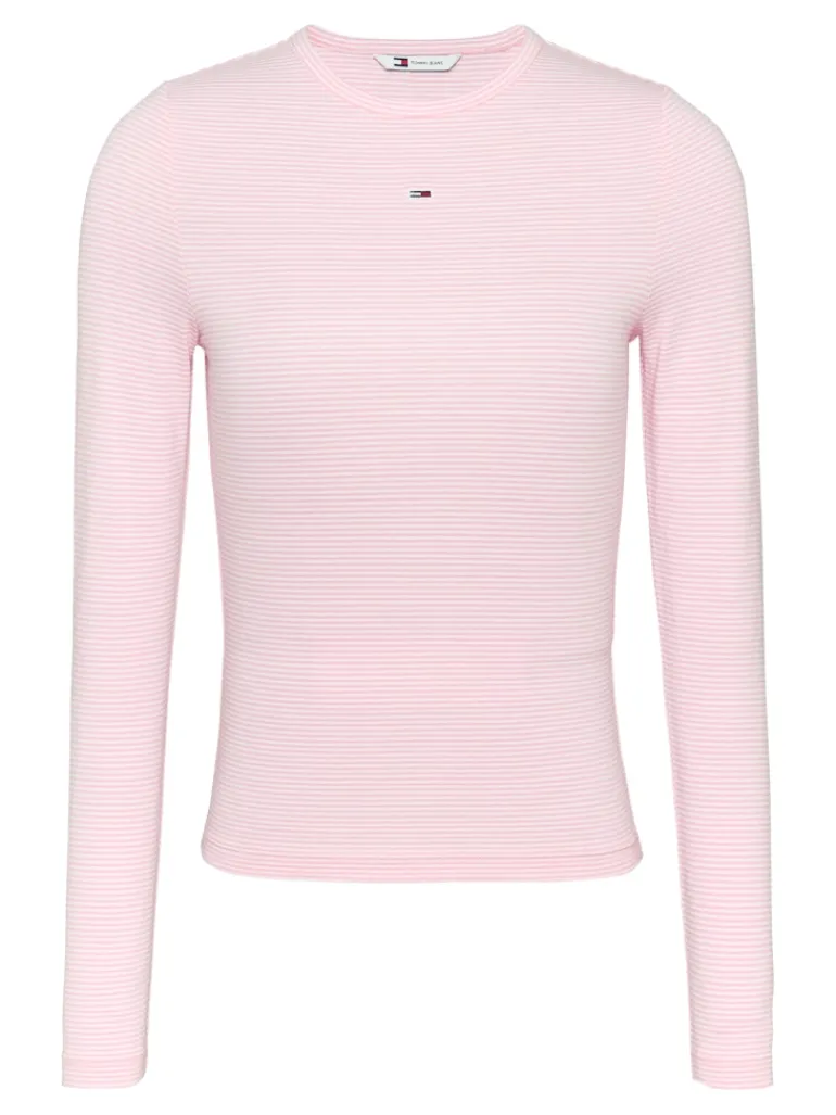 TJW SLIM STRIPE ESSENTIAL RIB LS ballet pink - stripe