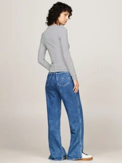 TJW SLIM STRIPE ESSENTIAL RIB LS dark night navy - stripe
