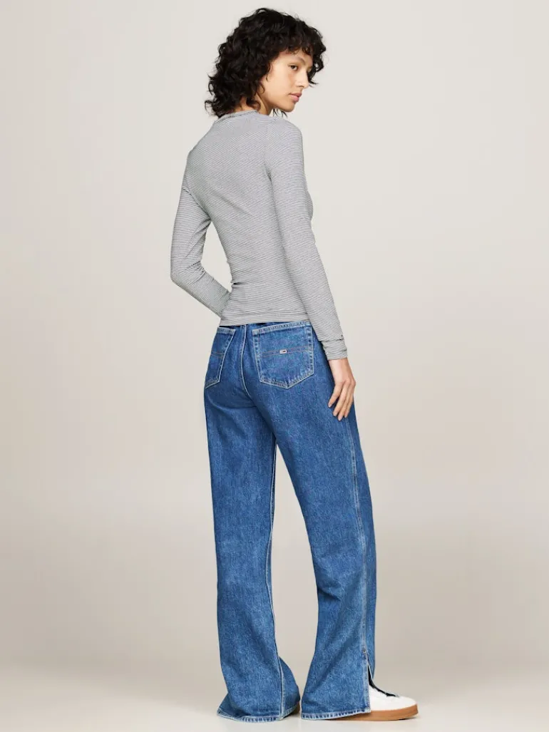 TJW SLIM STRIPE ESSENTIAL RIB LS dark night navy - stripe
