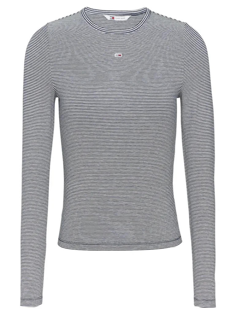 TJW SLIM STRIPE ESSENTIAL RIB LS dark night navy - stripe