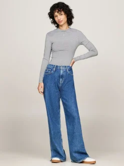 TJW SLIM STRIPE ESSENTIAL RIB LS dark night navy - stripe