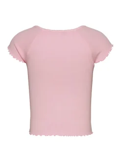 TJW SLIM VNECK GMD RIB SS precious pink