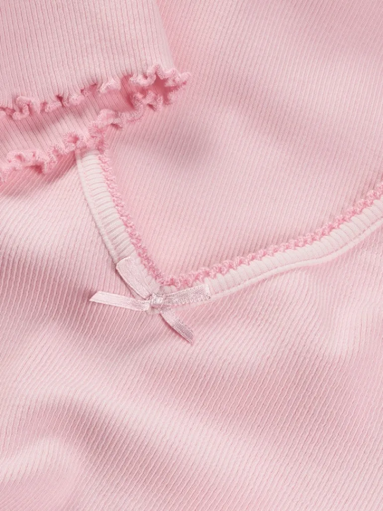 TJW SLIM VNECK GMD RIB SS precious pink