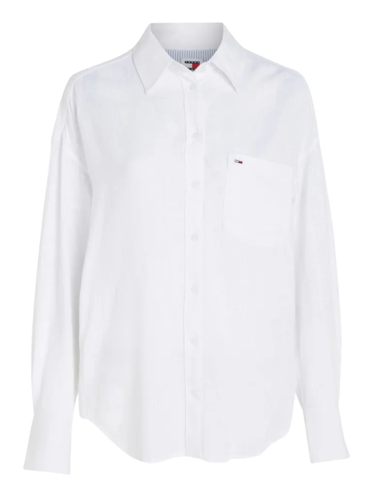 TJW SP OVR LINEN SHIRT white