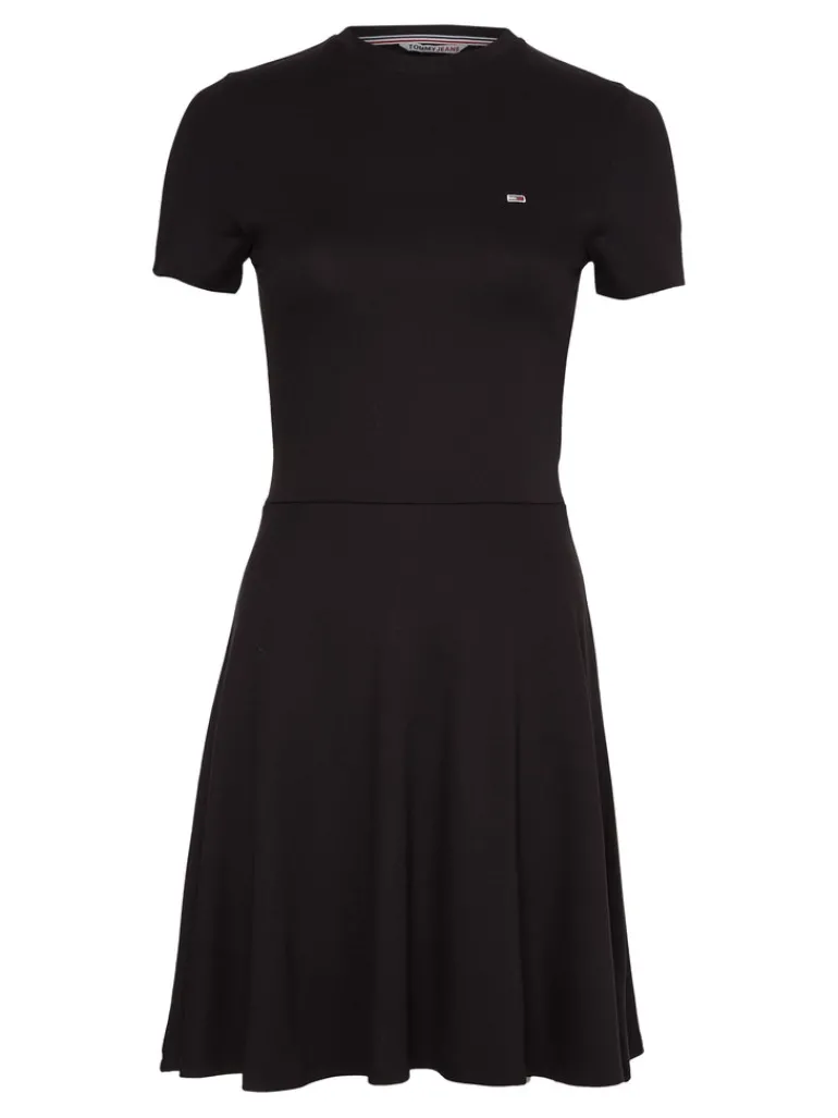 TJW TIE BACK FIT FLARE DRESS black
