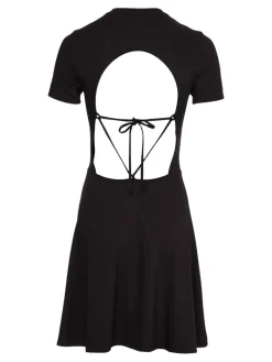 TJW TIE BACK FIT FLARE DRESS black