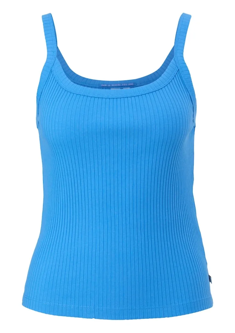 Top in Rippstruktur blau