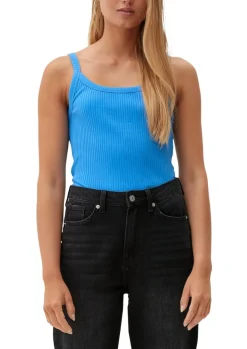 Top in Rippstruktur blau