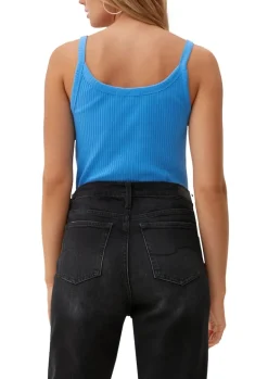 Top in Rippstruktur blau
