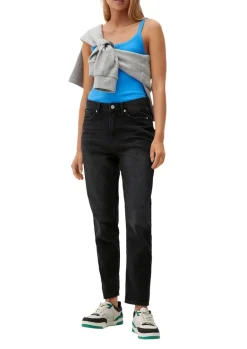 Top in Rippstruktur blau