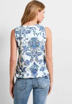 Top mit Burn Out Ornament vanilla white