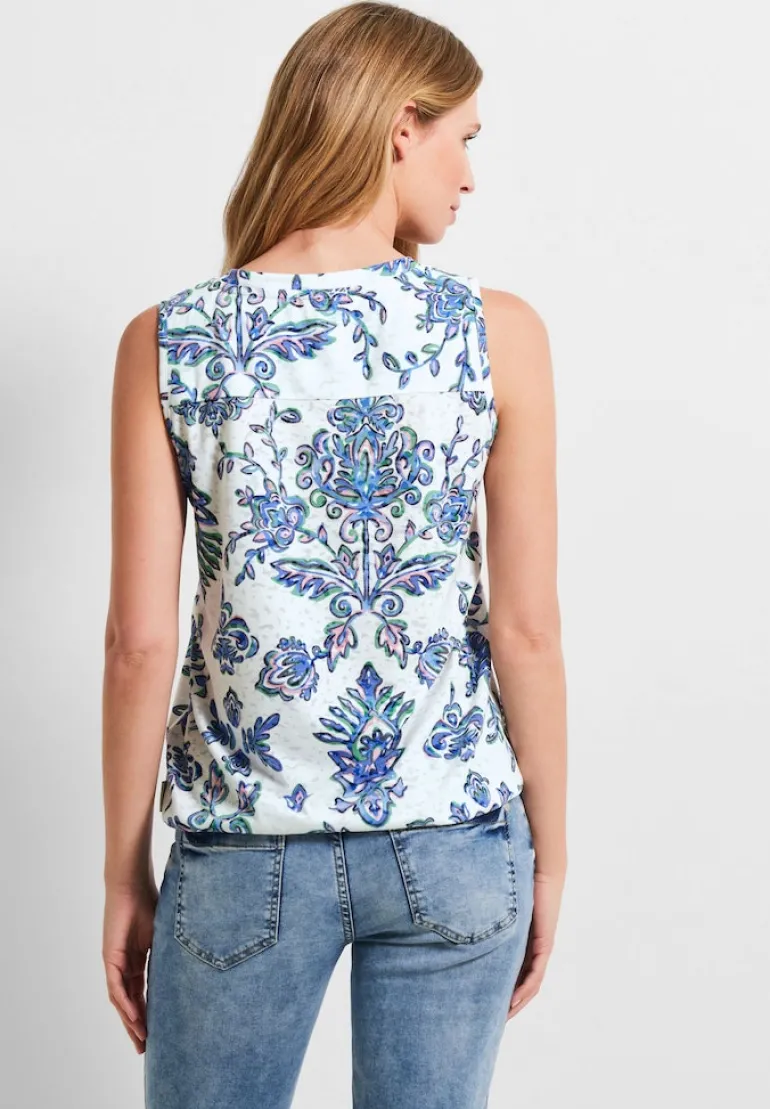 Top mit Burn Out Ornament vanilla white