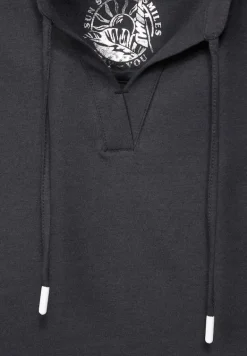Top mit Stickereidetail carbon grey