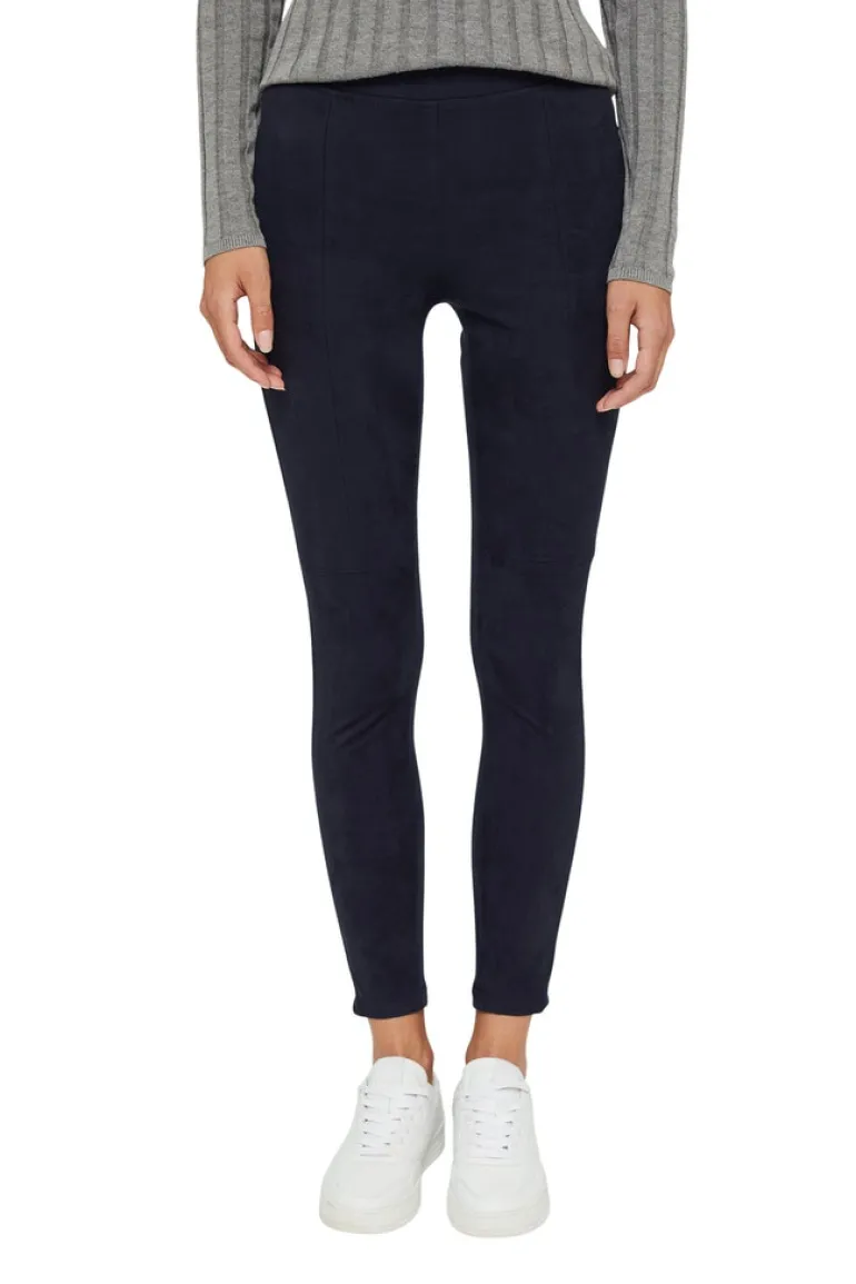 Treggings in Veloursleder-Optik navy