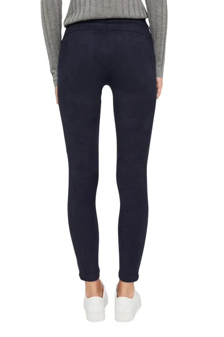 Treggings in Veloursleder-Optik navy