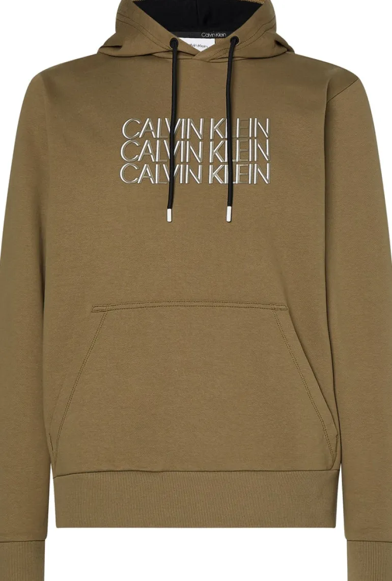 TRIPLE CENTER LOGO HOODIE delta green