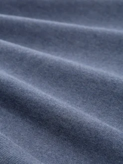 Troyer Strickpullover mit Logo-Stickerei vintage indigo blue melange
