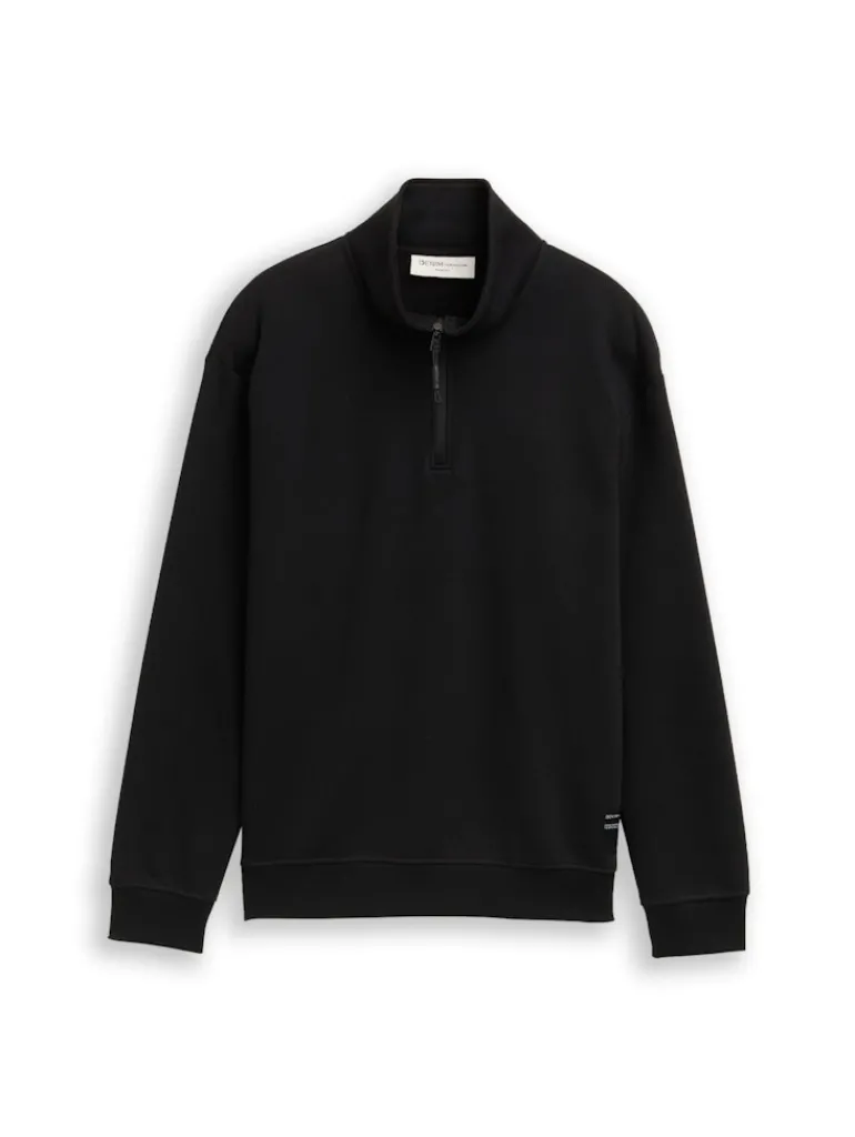 Troyer Sweatshirt mit Logo-Badge black
