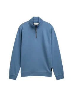 Troyer Sweatshirt mit Logo-Badge dusty denim blue