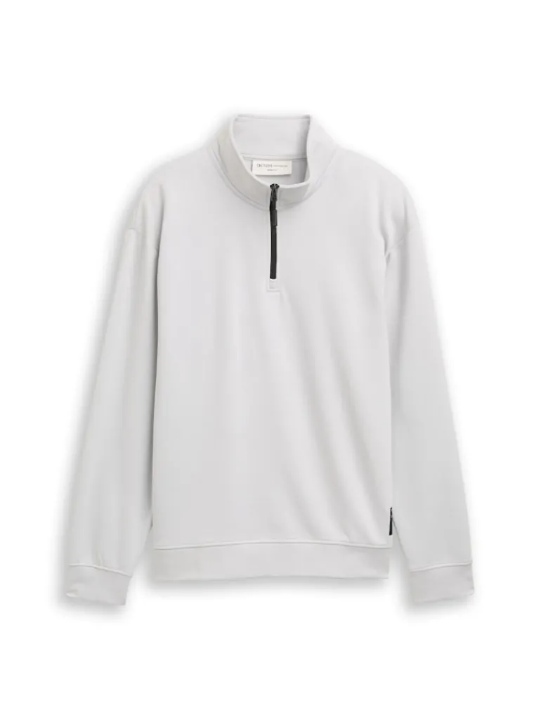 Troyer Sweatshirt mit Logo-Badge chalk grey