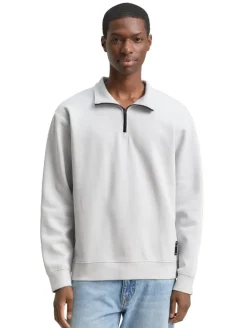 Troyer Sweatshirt mit Logo-Badge chalk grey
