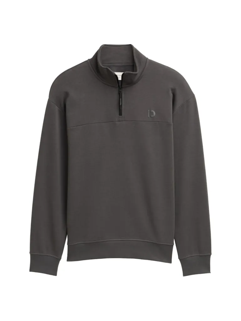 Troyer Sweatshirt mit Logo-Print ash grey