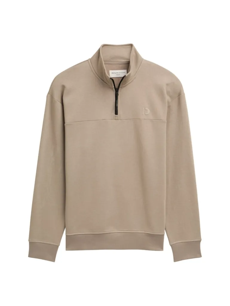 Troyer Sweatshirt mit Logo-Print roasted nut brown