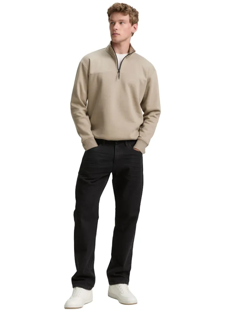 Troyer Sweatshirt mit Logo-Print roasted nut brown