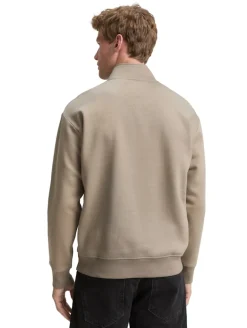 Troyer Sweatshirt mit Logo-Print roasted nut brown