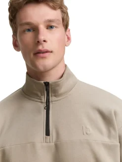 Troyer Sweatshirt mit Logo-Print roasted nut brown