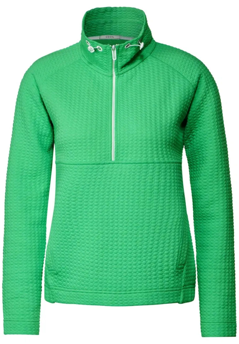 Troyer Sweatshirt mit Zipper smash green