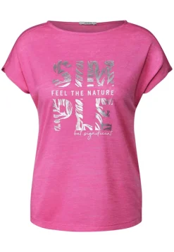 T-Shirt in Leinenoptik bloomy pink