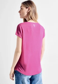 T-Shirt in Leinenoptik bloomy pink
