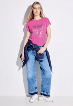 T-Shirt in Leinenoptik bloomy pink