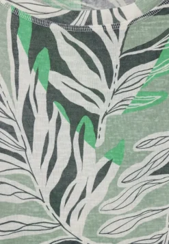 T-Shirt in Leinen Optik soft salvia green