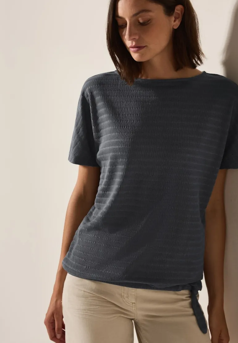 T-Shirt in Smok-Optik volcanic grey
