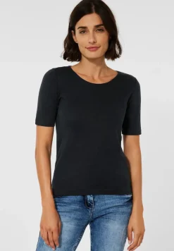 T-Shirt in Unifarbe black