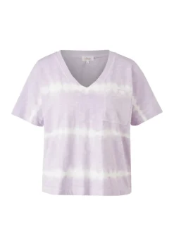 T-Shirt mit Batikmuster lila