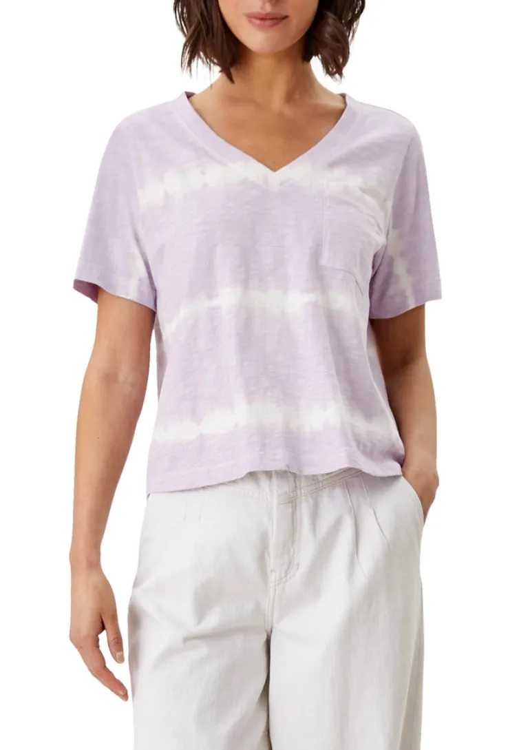 T-Shirt mit Batikmuster lila