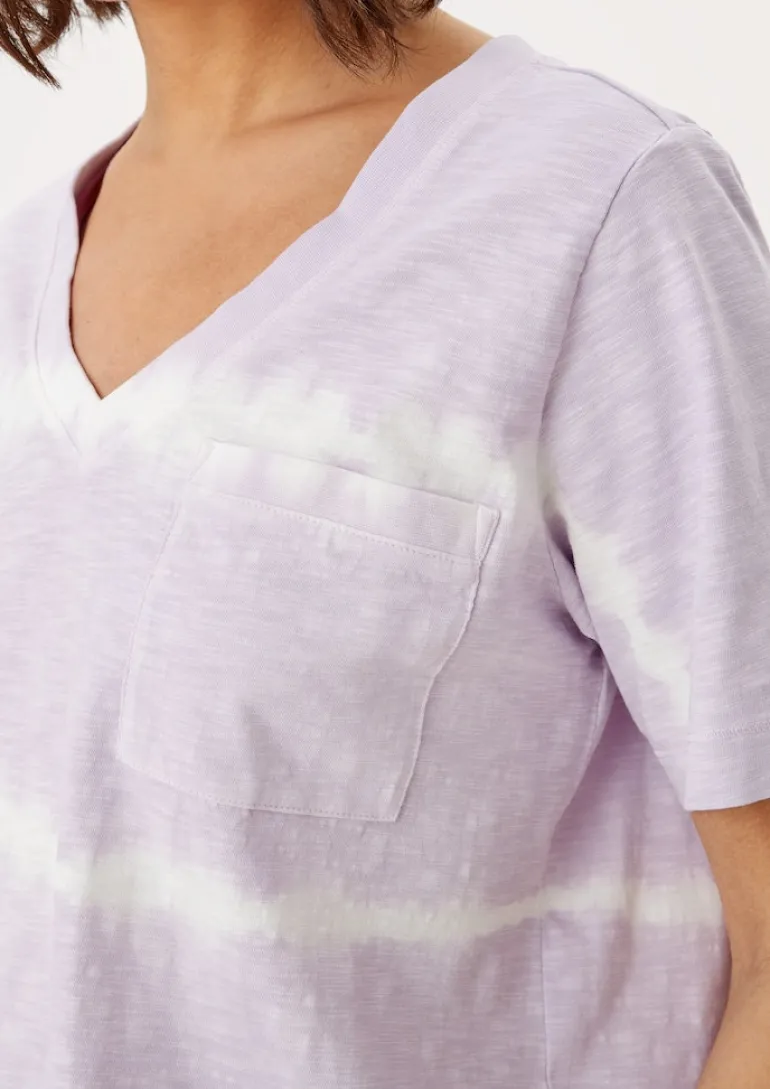 T-Shirt mit Batikmuster lila