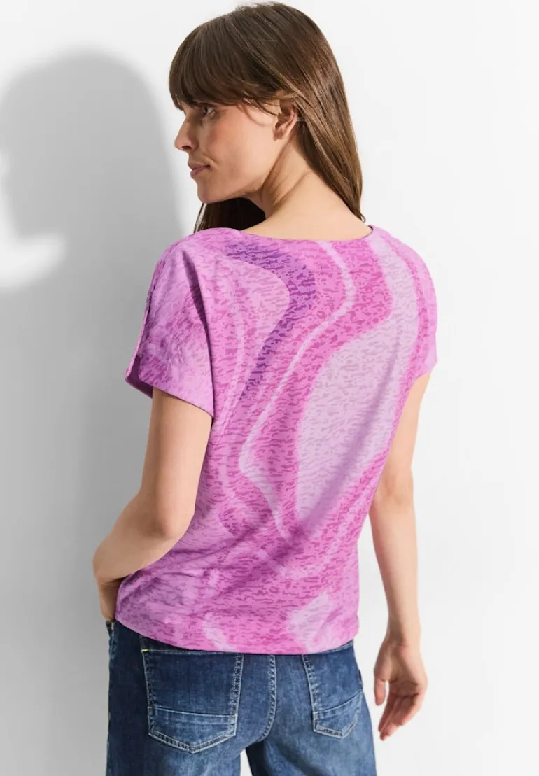 T-Shirt mit Burn Out Look bloomy pink