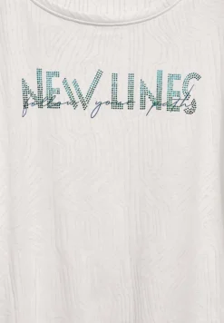 T-Shirt mit Burn-Out Muster vanilla white