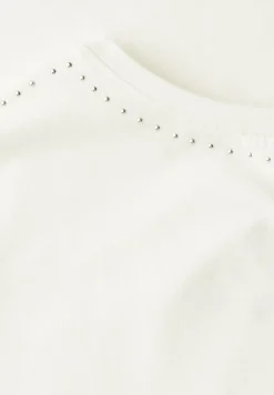 T-Shirt mit Dekosteinen vanilla white