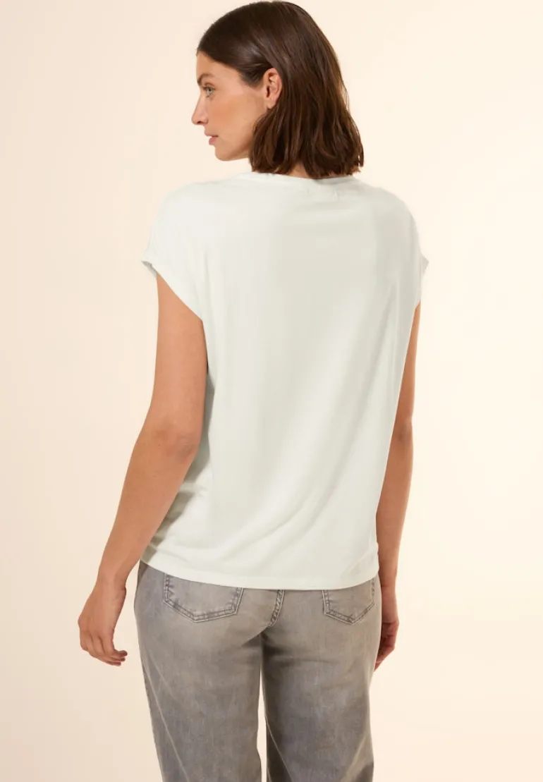 T-Shirt mit Dekosteinen vanilla white