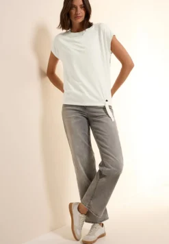 T-Shirt mit Dekosteinen vanilla white